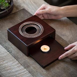 重竹蜡烛台 合金防烫圈蜡器烛温干烧茶茶玻壶加底茶炉保热温底座