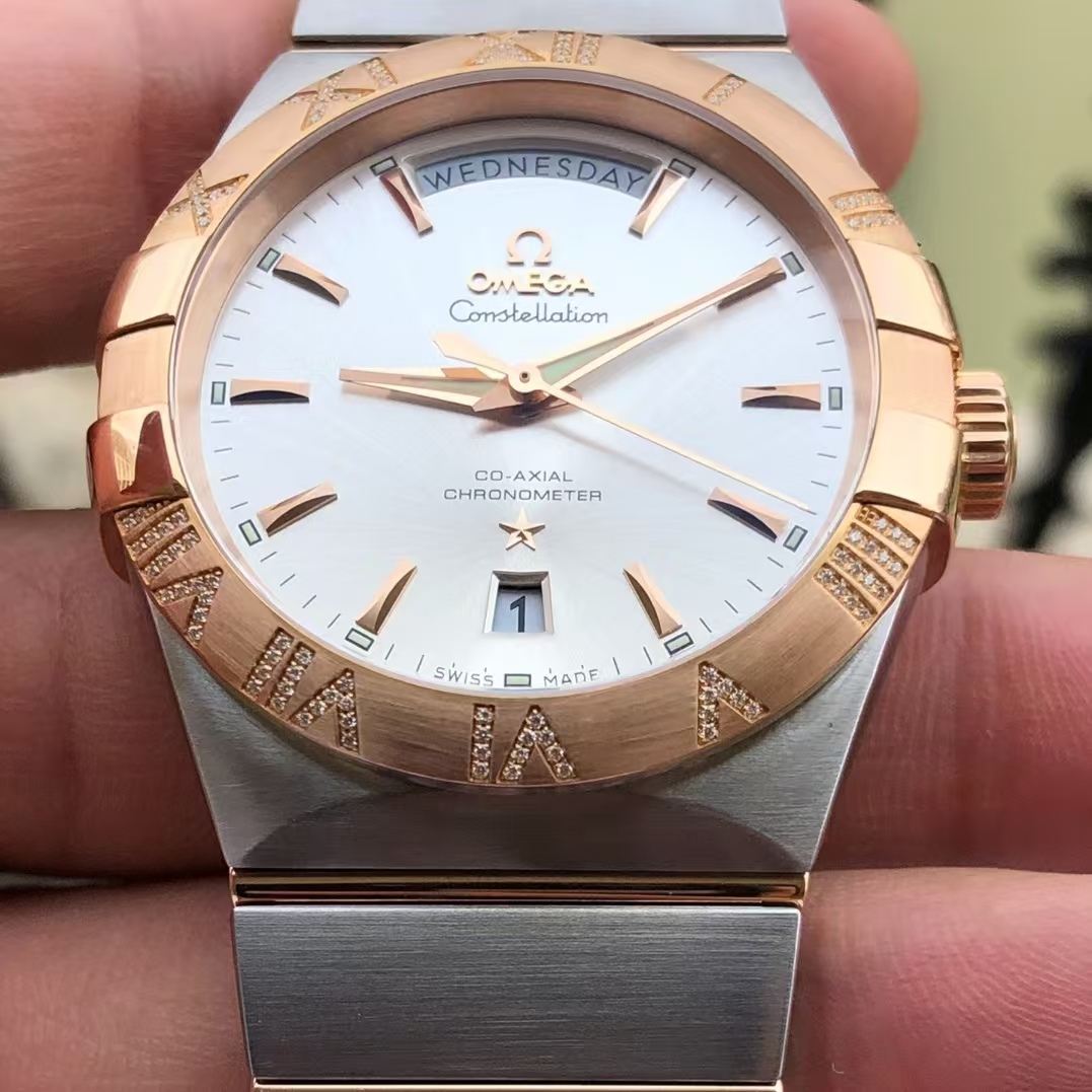 98新38mm欧米茄星座系列123.25.38.22.02.001银白盘自动机械男表