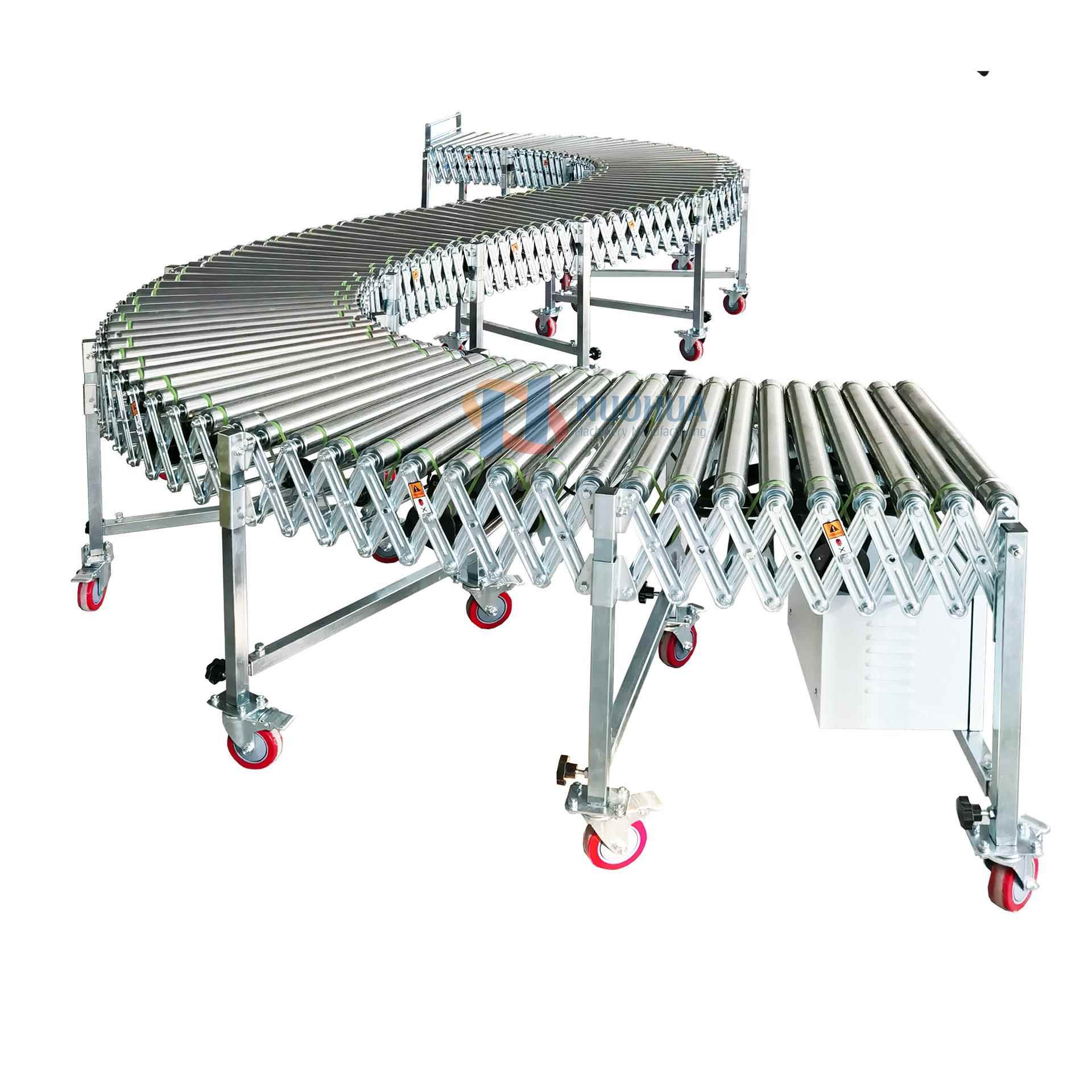 仓储物流工厂包裹纸箱集装箱卡车装卸货用移动电动伸缩滚筒输送机