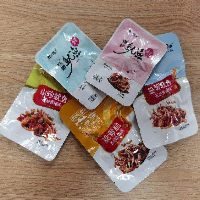 郴州特产东江清水香辣爆炒鱿鱼即食网红零食鱿鱼海味熟食铁板鱿鱼