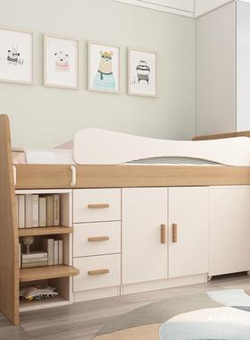 童床男孩女孩儿高带书桌衣半柜小户型储床物多功能.PNJ米组合家具