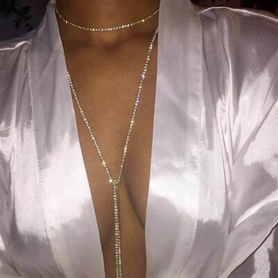 ins style net red sexy choker party rhinestones necklace项炼