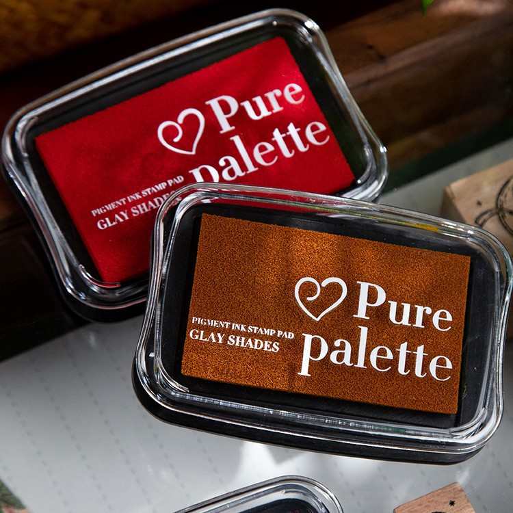 朝雨 高级金色印泥儿童脚印手印纪念手帐印章手工diy复古红色印台