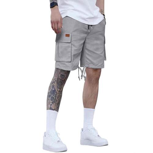 Men's workwear shorts elastic waistband drawstring