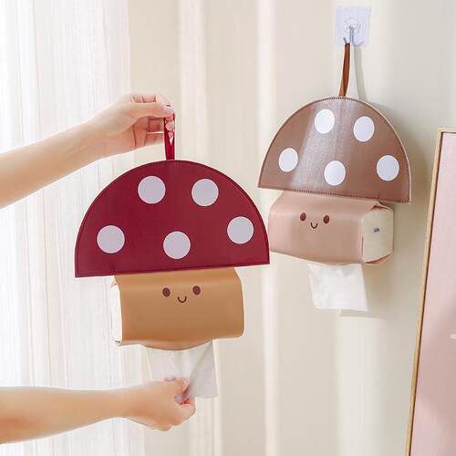 Mushroom-shaped PU Tissue Storage Hanging Bag for Home, Livi