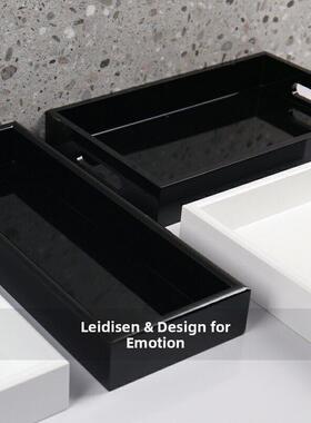 中式样板房间卫浴托盘烤漆垫盘摆件设计师款别墅酒店软装配饰品