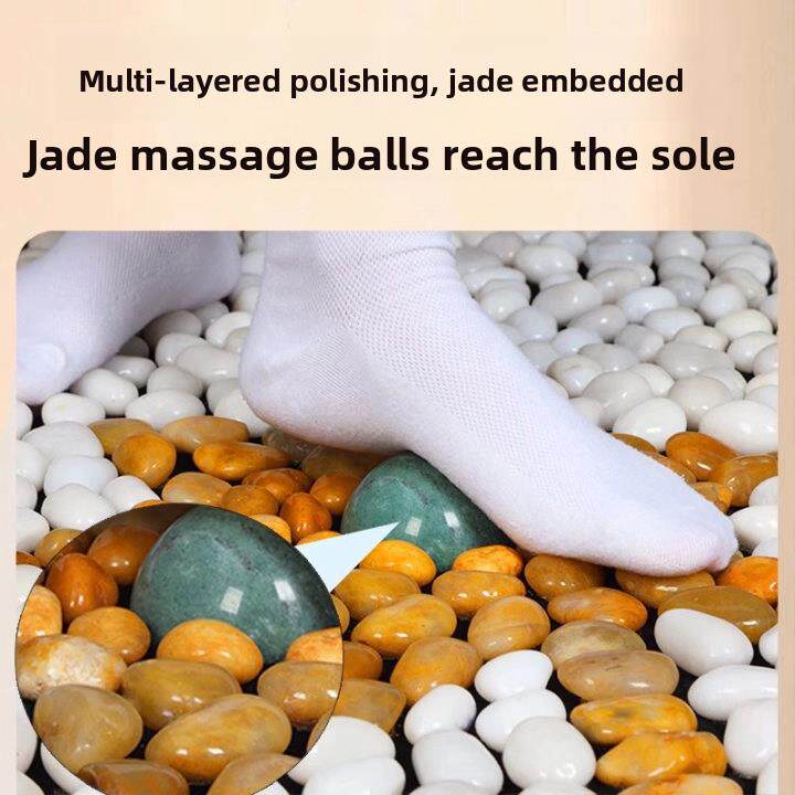 鹅卵石足部按摩垫穴位石天然足垫家庭超级慢跑指压板石足地毯