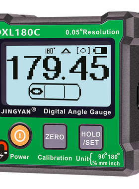 电子°仪坡度数显磁角度仪dxl180c倾角晶高精度尺研带180水平仪盒