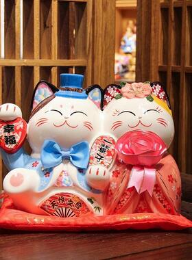 乐喵创招意财FY35520/猫结婚礼物钱送新实用新婚礼品陶人瓷存罐情
