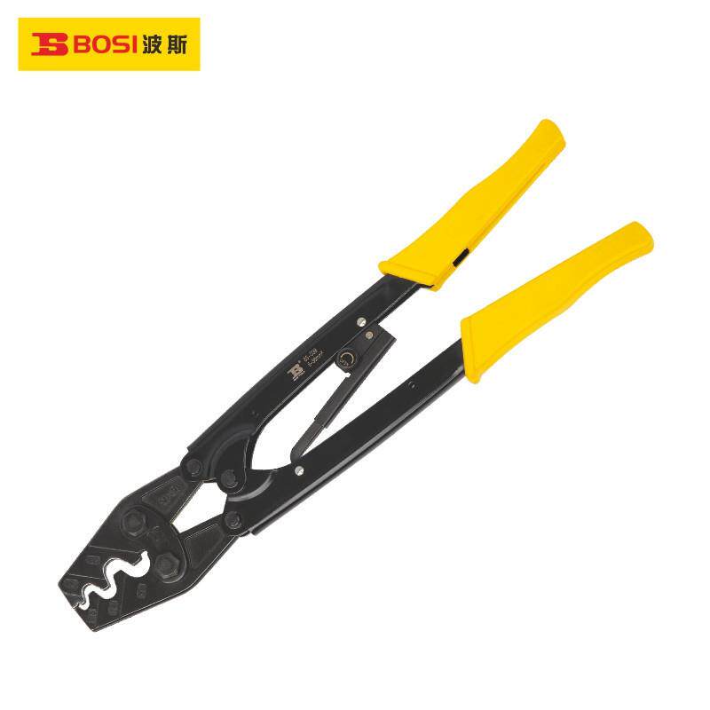 波斯工具棘轮式压线钳38mm裸端子压接钳冷压端子钳接线BS-D38