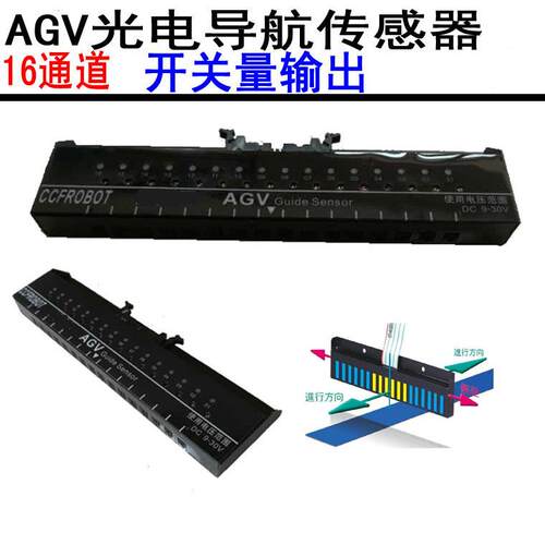 AGV16位光电导航循迹传感器AGV小车导航开关量输出CCF-G16-OC