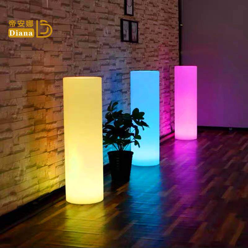 LED 发光圆柱灯户外商场美陈创意餐厅夜场桌灯别墅庭院引路装饰灯