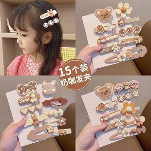 Cute Childrens Hairpin Milk Curry Color Side Clip Bangs Hai