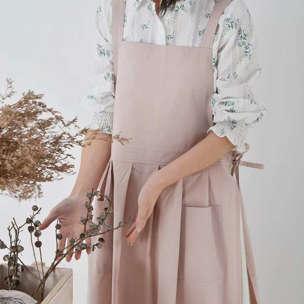 ins全棉韩版围裙套头开衩厨房烘焙罩衣美术美甲奶茶围腰兜,家庭/个人清洁工具,围裙套装,淘宝优惠券,粉丝福利购,淘宝优惠卷