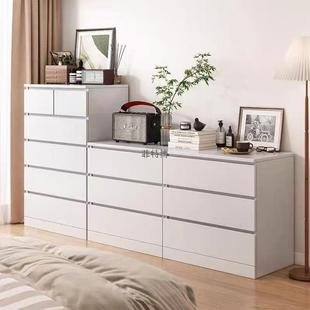 实木斗柜卧室客墙厅靠物柜床头储边柜中古风斗收MOO纳柜简约现代