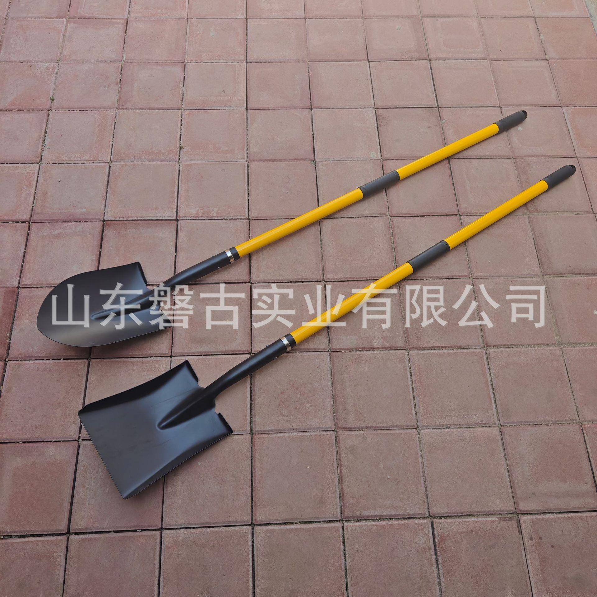磐古圆头锹方头铁铲锰钢铁锨纤维柄工地农业铲子板锹大号铁铲