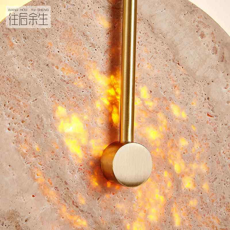 轻奢别全无品牌/铜卧室床头壁灯然云石新中式墅客厅天墙设计师灯灯具