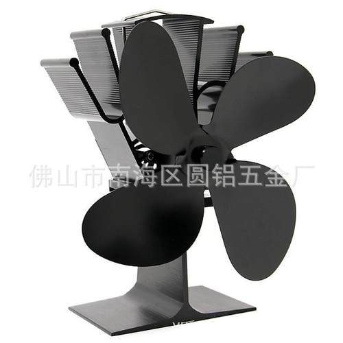 冬季跨境爆款优质铝合金便携式壁炉风扇外贸欧美热动力4叶风扇
