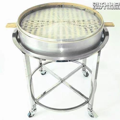 不锈钢蒸笼推车包子馒头无声加厚不锈钢带刹车蒸笼车蒸笼架移动车