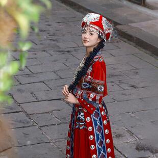 苗族服装女少数民族服饰成人湘西苗寨写真旅拍吊带长裙舞台演出服