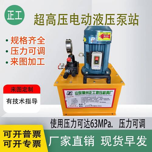 超高压电动泵站小型电动380V220V双向液压系统双作用油缸千斤顶