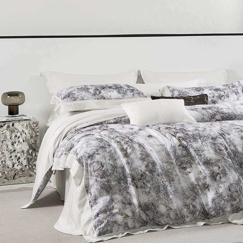 【100支天丝套件】轻奢顺滑数码印四件套兰精天丝新中式床上用品