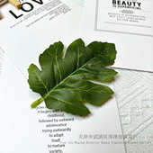 人造菊花叶仿真单片绿色花叶秋色绢布胶布丝印假花花叶菊花杆配件