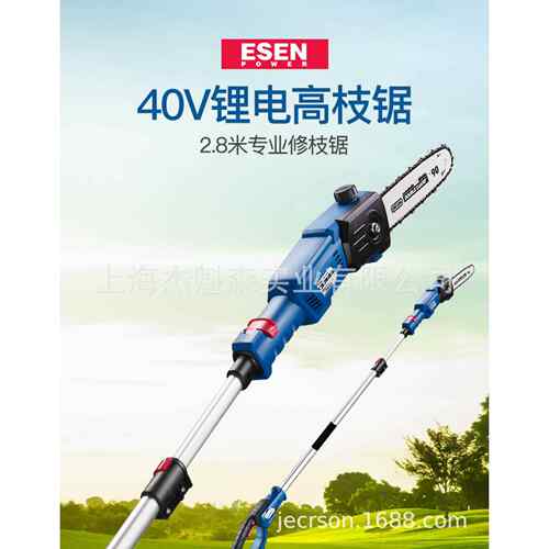 艺森40V锂电高枝锯ES-C1028充电式高空修枝锯电动园林果树修剪锯