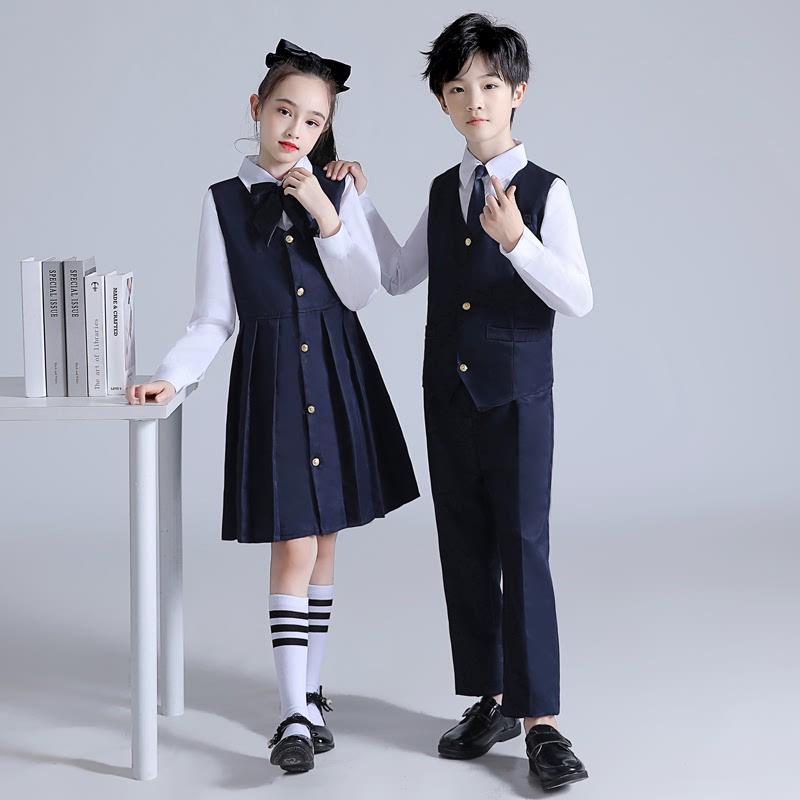 中小学生演讲诗词朗诵比赛表演服装儿童合唱演出服学院风男女礼服