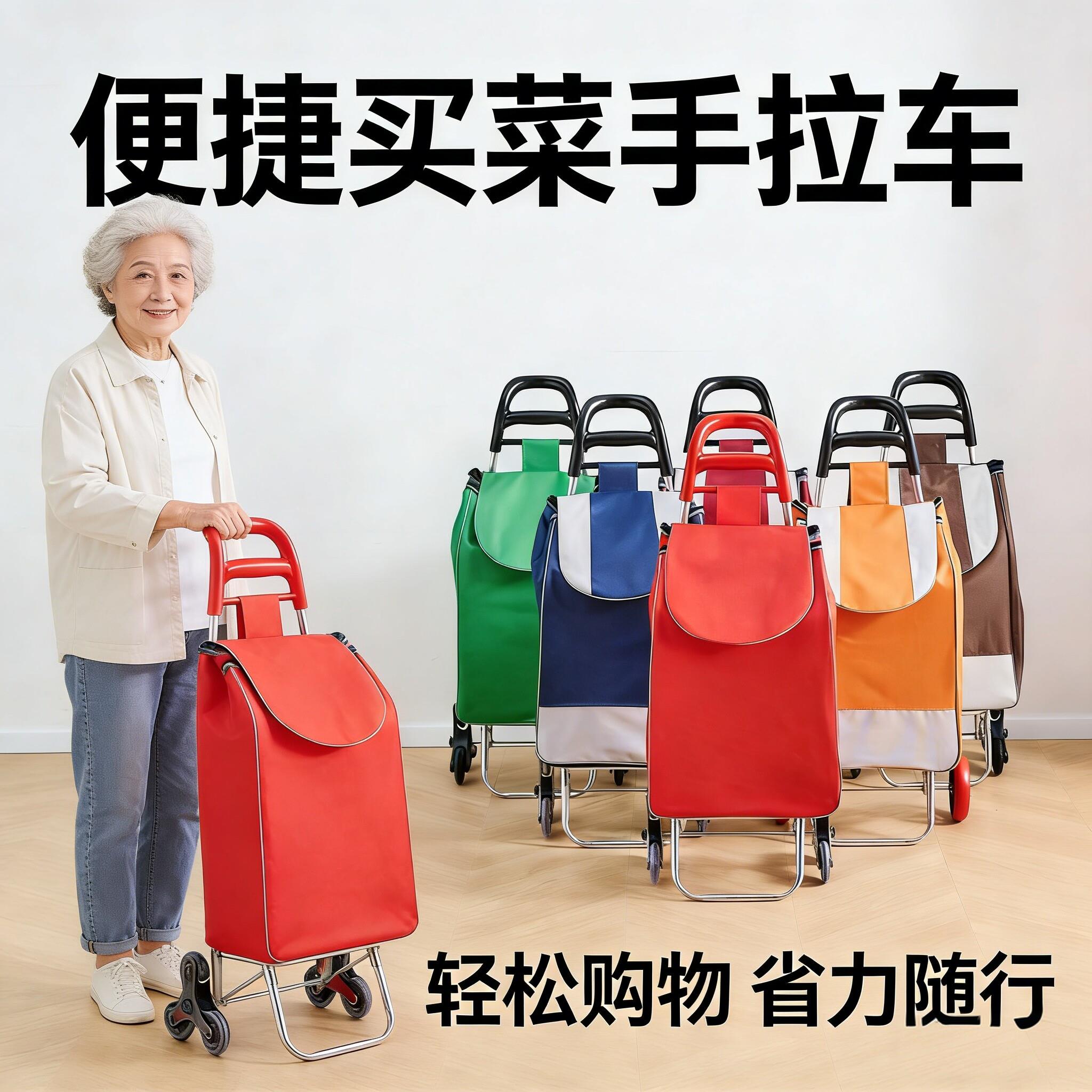 上楼省力老年人买菜轻便手拉车可折叠大容量可携式超市推推车购物