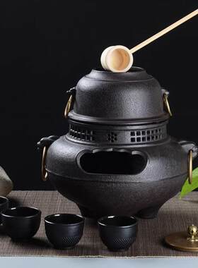 厂家直供鬼面风炉铸铁炭炉茶壶烧烤炉茶釜保温炉大炭炉铜环炉