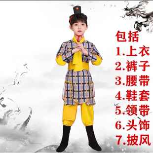 正品 舞古台演兰 盔甲将军战江袍花木满红色士兵情景剧铠儿童成人装