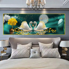 卧室床头自粘贴画客厅沙发，背景装饰画新中式酒店，宾馆房间贴纸海报