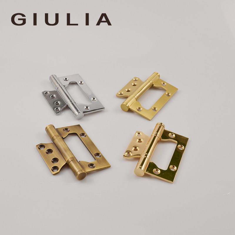 giulia黄铜静音免开槽子母加厚合页木门房门铰炼实木门折页4寸