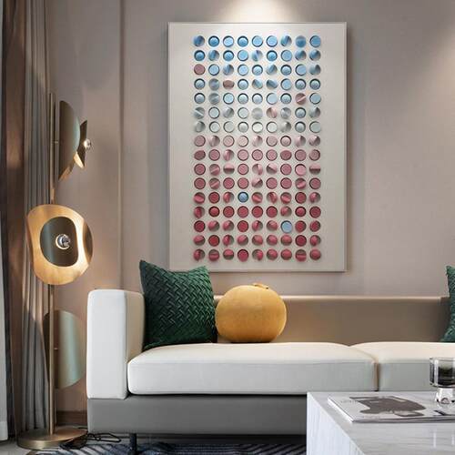 现代轻奢客厅沙发背景装饰画3D立体浮雕挂画高端简约入户玄关壁画