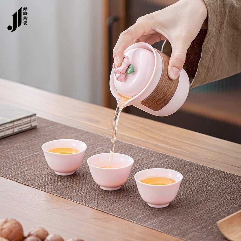 捏花快客杯户外露营泡茶防烫手抓壶便携旅行茶具高颜值旅行泡茶器,餐饮具,旅行茶具,淘宝优惠券,粉丝福利购,淘宝优惠卷