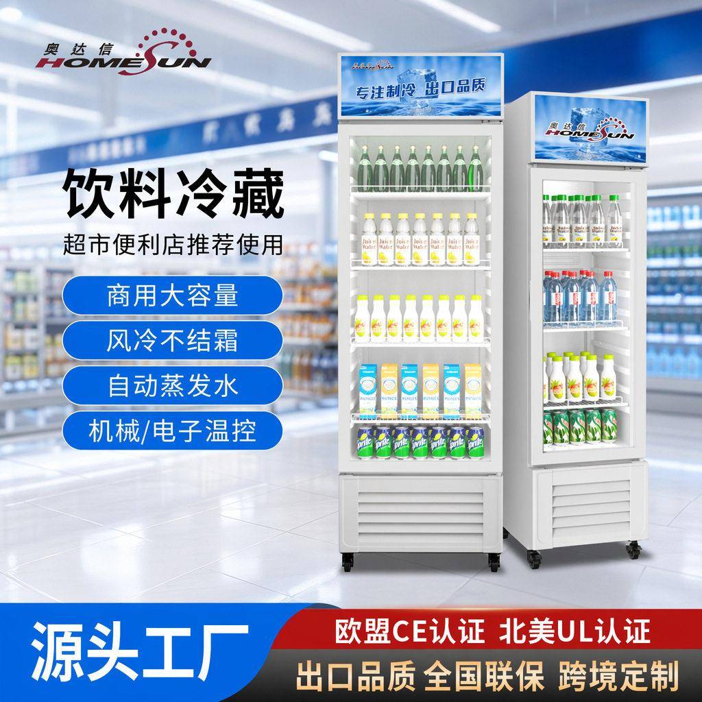 dapan奥达信冷藏展示柜酒水饮料柜牛奶冰箱立式冰柜110V220V跨境
