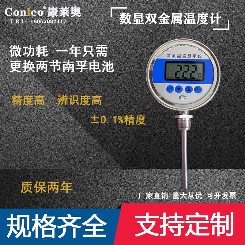 高精度数字显示温度计 金属探头工业用反应釜水温测量 可客制化温