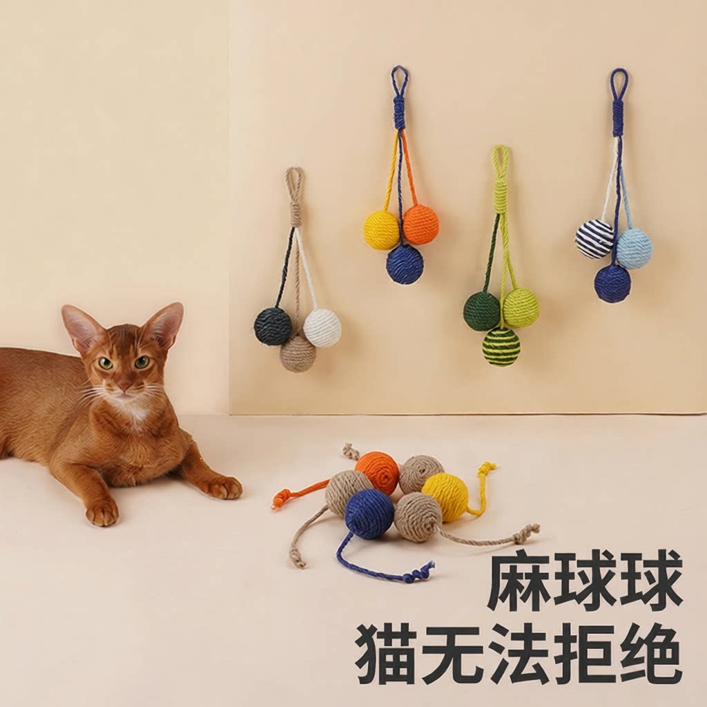 zeze薄荷球麻绳玩具宠物智能玩具