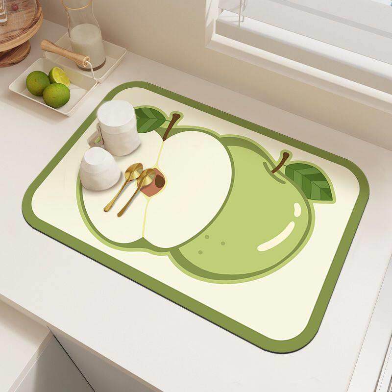 厨房台面垫硅藻泥吸水沥水垫水果图案防滑餐垫,居家布艺,餐垫,淘宝优惠券,粉丝福利购,淘宝优惠卷