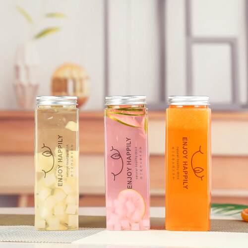 包邮塑料瓶奶茶瓶咖啡果汁饮料瓶子冷饮瓶500ml大口外带打包杯子