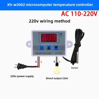 Xh-W3002微电脑数字温控器开关模块数字显示W3001温控器12V220V