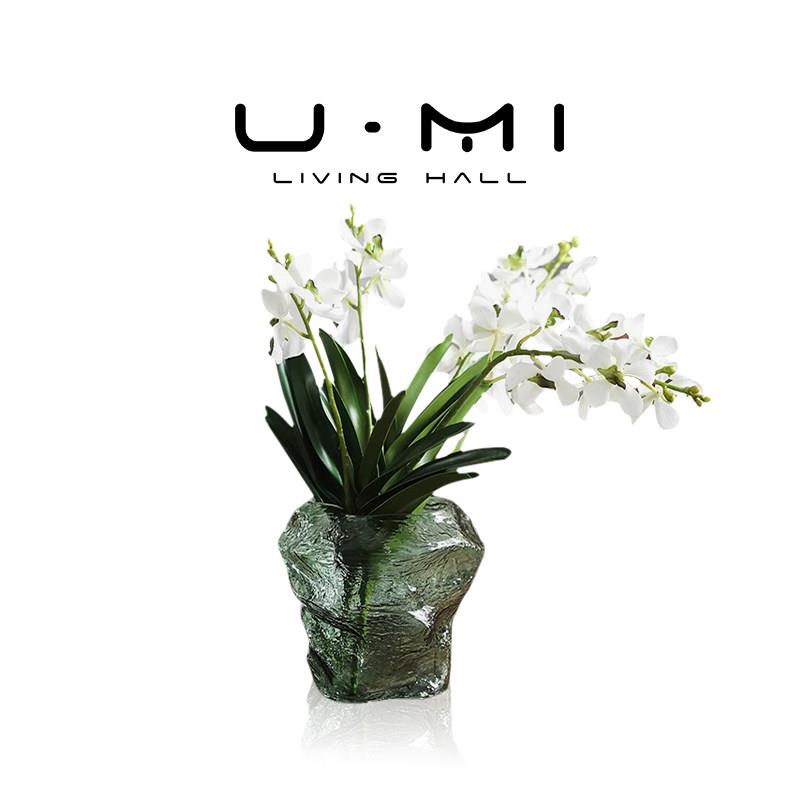 U Mi LIVING · 碧潭 | 花瓶玻璃不规则身形皱纹创意装饰摆饰客厅