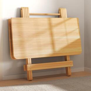 实木折叠桌子长方形餐桌家用小户型简易正方形可吃饭四方桌出租屋