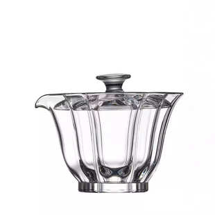 百财盖碗高硼硅玻璃茶水分离泡茶器玻璃盖碗玻璃茶具茶壶