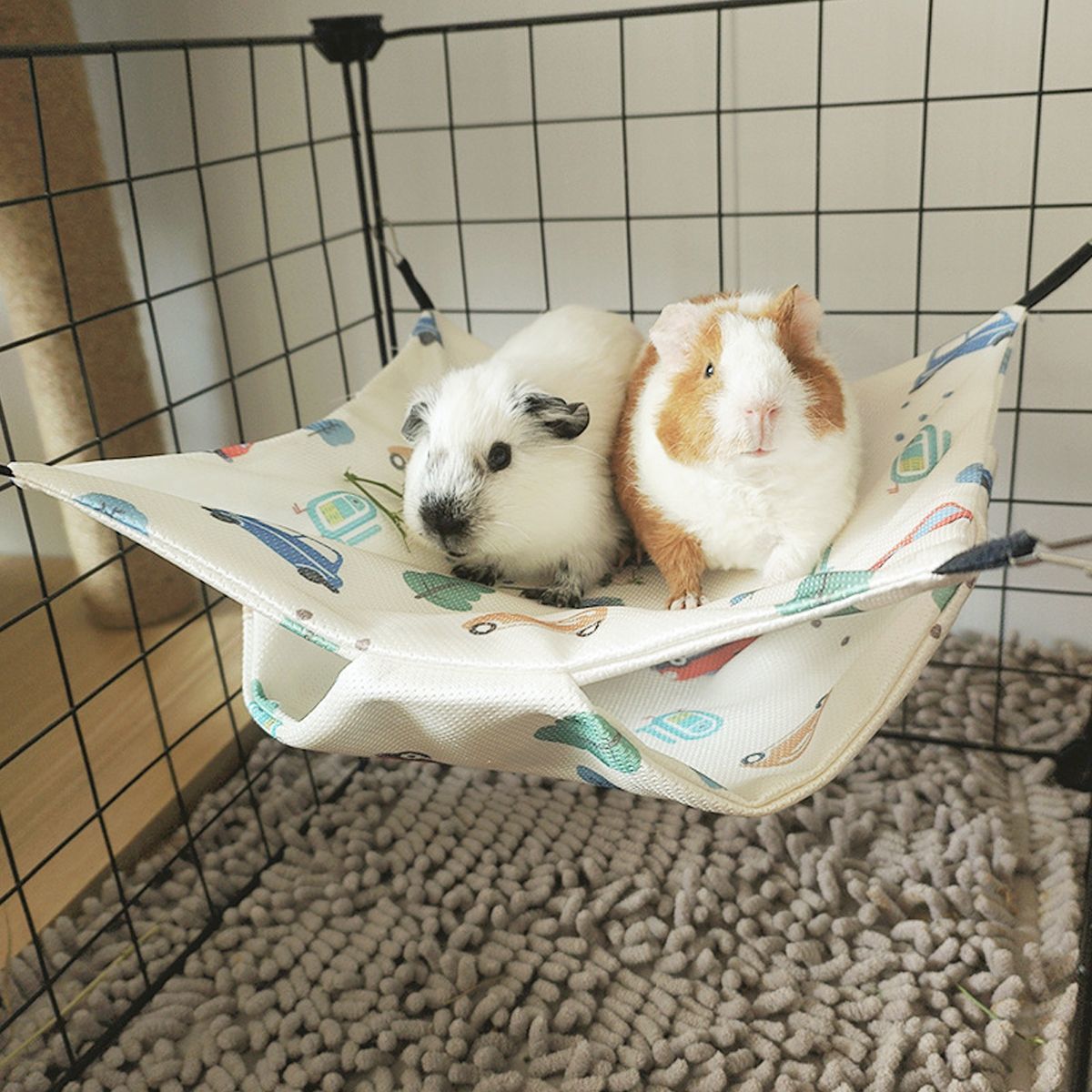 荷兰猪双层冰丝吊床鹦鹉鸟窝蜜袋鼯仓鼠松鼠花枝鼠夏季清凉睡窝