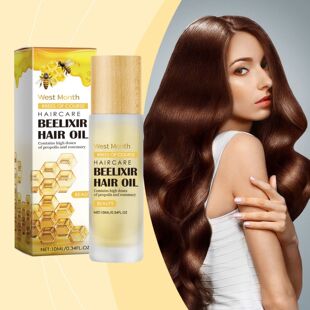 WEST MONTH Honey Hair Oil - Honey and Rosemary Repair for Dr