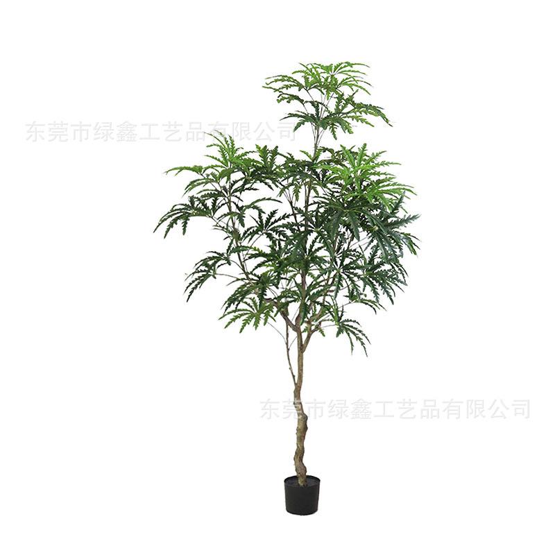 仿真孔雀木植物树家居装饰假植物落地绿植盆栽室内大型仿真花