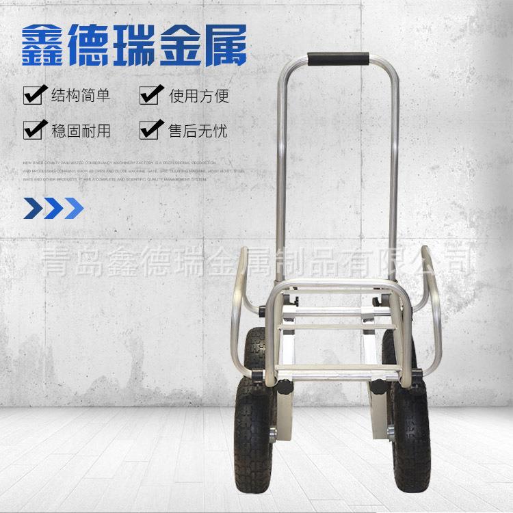 铝制带围框四轮静音手推车五金工具平板手推车物流工具车