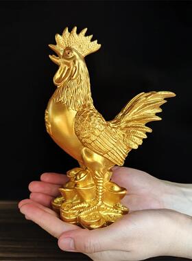金鸡摆件仿铜公鸡福字公鸡十二生肖鸡家居客厅玄关装饰工艺品摆设